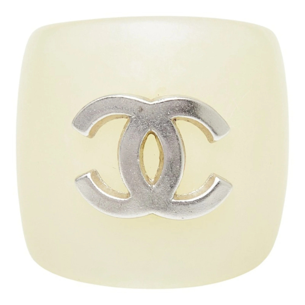 CHANEL White Logo Ring